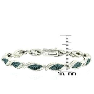 LADIES BLUE & WHITE DIAMOND TENNIS BRACELET